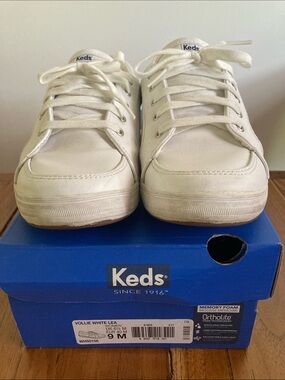 Keds Leather Memory Foam Ortholite Lace-Up Sneakers